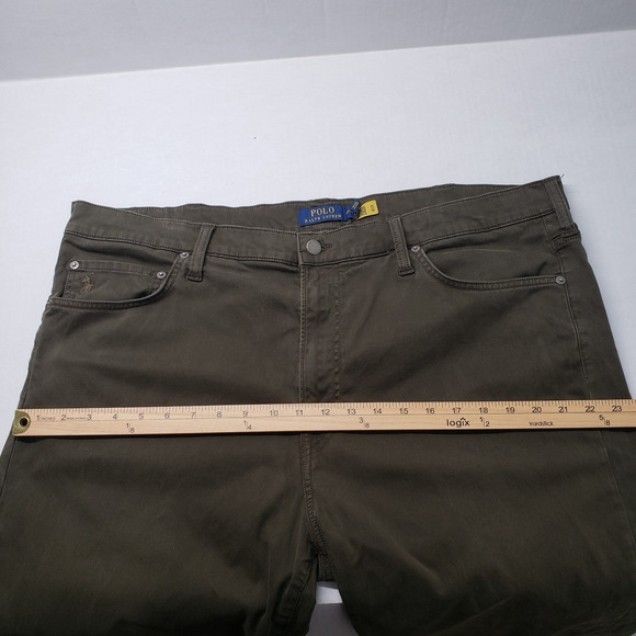 Polo Ralph Lauren Varick Slim Straight Stretch Sateen Pant Mens 40x38 Tall Green - Picture 10 of 16